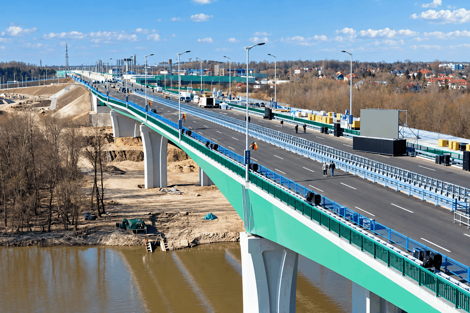 Мостово съоръжение с изпълнена пътна настилка